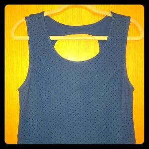 Torrid royal blue polka dot peplum cutout tank 0